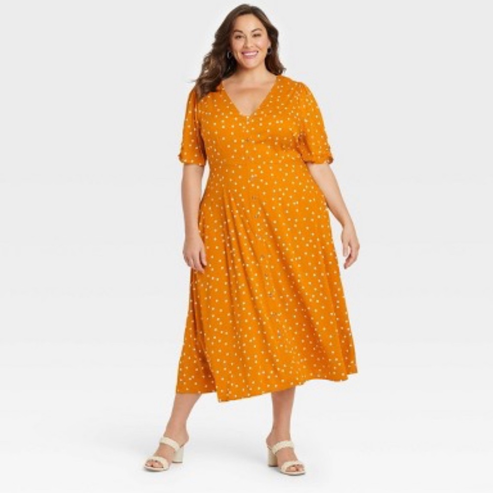 Polka Dot Midi Dress 👒